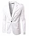 XQS Men's Stylish Solid Color One Button Blazer Jacket Suit