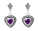 Ladies' Amethyst and Heart Earrings, Silver, Model B91/MSE-015
