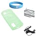 Sony walkman S544 S545 Series TPU Silicone Green Case + Screen Protector + Car Charger for Sony walkman + Wristband