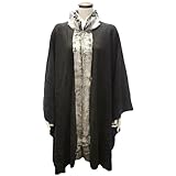 Gray Cloche Fur Trimmed Poncho Cape Shawl Cloak