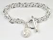 Toggle Bracelet with Silver Volleyball