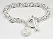 Sporting Goods : Toggle Bracelet with Silver Volleyball
