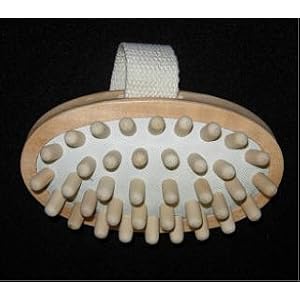 WOODEN rubber HAND held CELLULITE Massager BRUSH NEW