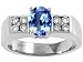 1.15 cttw Genuine Tanzanite and Diamond Ring - 14kt White Gold LIFETIME WARRANTY
