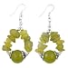 Handmade Olive Green Jade & Antiqued Silver Beaded Earrings