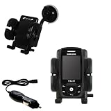 Samsung Helio Drift SPH-503 Flexible Auto Windshield Holder with Car Charger - Uses Gomadic TipExchange