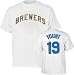 Robin Yount Light Blue Majestic Cooperstown Throwback Player Name & Number Milwaukee Brewers T-Shirt - X-Large