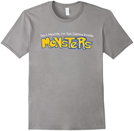 Men's Dont mind me, I'm just catching invisible Monsters T-Shirt 3XL Slate