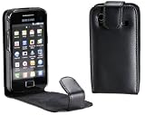 Produkt-Bild: MaryCom PREMIUM QUALIT&Auml;T Leder Handytasche schwarz f&uuml;r Samsung Galaxy Ace S5830 Smartphone mit Magnetverschluss + gratis Displayschutzfolie
