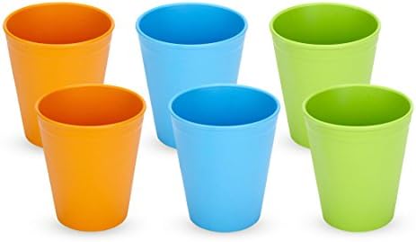 Green Eats Tumblers Drinking Cups, 6 Count, Orange/Blue/Green
