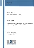 Produkt-Bild: KSFE 2007: Proceedings der 11. Konferenz der SAS&reg;-Anwender in Forschung und Entwicklung (KSFE)