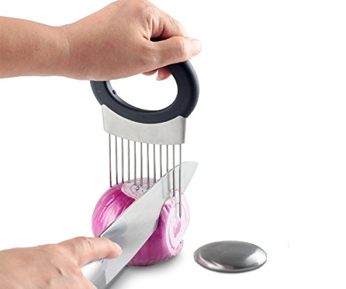 TopEs Onion Holder, Onion Slicer, Aid Safe Cutting Onion and Potato, Odor Remover & Chopper(Gift: Bottle Opener Keychain)