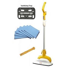 Haan FS-20+ Steam Cleaning Floor Sanitizer, with 6 Microfiber Pads, Sanitizing Tray For carpets, and Short Handle Attachment