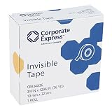 Invisible Tape, Write-On, Matte Finish, .75x36 Yards, Clear, Single Roll CEB34X36