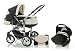 wheels_4_babies presents: 3 in 1 Travelsystem FLASH -S- SWIVEL WHEELS incl. pushchair and car seat in design BLACK-PEARL - incl. carry basket, changing bag and rainfoil - another 27 available designs in our shop