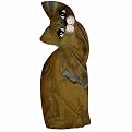Curious Cat Wood Sculpture - 16"