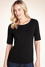 Slash Neck Plain Jersey Top