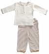 Tadpoles Organic Cotton Boys Pant and Top 2 Piece Set, Cocoa, 3-6 Months