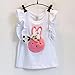 FEITONG Kids Girls Rabbit Bow Pattern Shirt Top Polka Dot Skirt