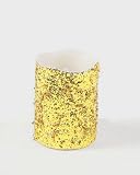 411L6fuDVgL. SL160  Pack of 6 Gold Glitter Flameless LED Lighted Christmas Pillar Candles 4