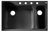 American Standard 7172.814.178 Silhouette 25-Inch Tile-Edge Americast Single Bowl Four-Hole Kitchen Sink, Black