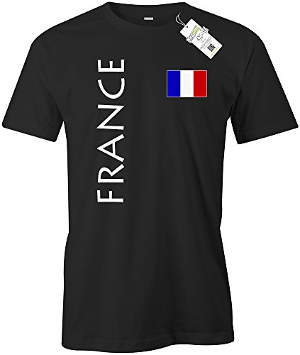 FRANCE FLAGGE – EM 2016 – FRANKREICH – HERREN – T-SHIRT in Schwarz Gr. L