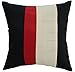 Avarada 16x16 Inch (40x40 cm) Striped Crepe Decorative Throw Pillow Covers Case Cushion Cover for Sofa Couch Chair Bed Back Zipper Insert Not Included Black Red White Ivory