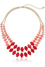 2 Row Color Block Rondelles Necklace, 18"