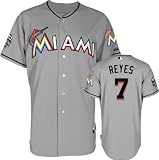 Jose Reyes Jersey: Adult Majestic Road Grey Miami Marlins Cool Base&Atilde;&cent;"&Acirc;&cent; Authentic Jersey with Marlins Park Inaugural Season Patch