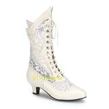 Victorian Lace Insert High Wedding Boots Lace Goth Granny Boots 115