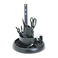 Rubbermaid 25001 Rotary desk supplies organizer with supplies, 10 dia. x 13-3/8h, black