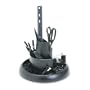 Rubbermaid 25001 Rotary desk supplies organizer with supplies, 10 dia. x 13-3/8h, black