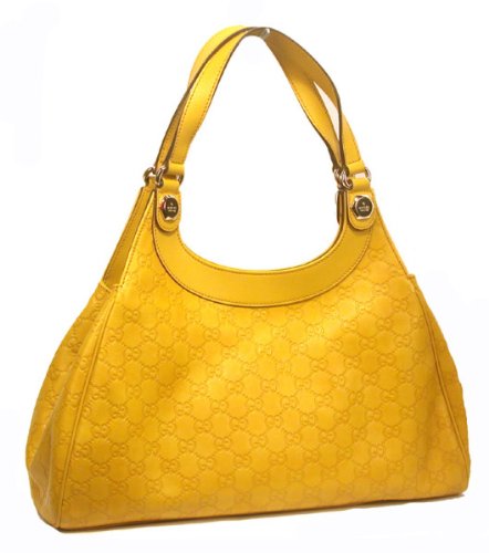 Gucci Guccissima Signature Leather Hobo Handbag Shoulder Bag - 231820 - Yellow