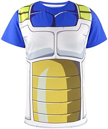 Bakjuno Dragon Ball Z Vegeta Slim Men T Shirt Short Sleeve Cosplay Top (L)