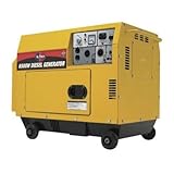 All Power America APG3202 6,500 Watt 10 HP Silent Diesel Powered Generator with Electric Start and Wheel Kit