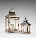 Set of 2 Oxford Rustic Lodge Rustic Iron Wood Lanterns