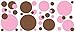 RoomMates Just Dots Pink and Brown Peel and Stick Wall Decals