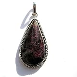 Eudialyte, Stone Of the Heart Drop Pendant Set In .925 Sterling Silver