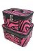 Train Case Cosmetic Toiletry 2 Piece Luggage Set Hot Pink Black Zebra Print