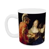 Cleopatra showing Octavius the bust of.. - Mug - Standard Size