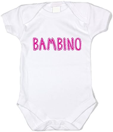 Funny Baby Onesie "Bambino" (Pink Text) Infant Bodysuit (0-3 months)