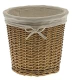 Buff Willow Wicker Round Waste Basket