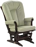 Dutailier Ultramotion Cherry Sleigh Multiposition and Recliner Glider Rocker, Sage