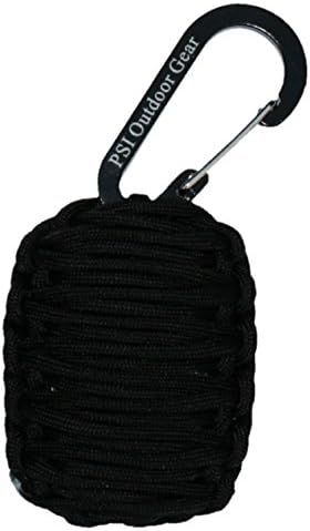 #1 Best Selling PSI Outdoor Gear Paracord Grenade Emergency Survival Kit Black or Camo (Black)
