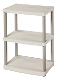 Sterilite 01838501 3-Shelf Unit with Putty Legs, Platinum