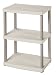 Sterilite 01838501 3-Shelf Unit with Putty Legs, Platinum
