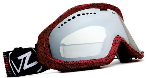 Von Zipper Bushwick Snowboard Goggles   Broken Glass Red Frame   Smoke Grey Chrome Lens