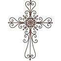 Heart Swirl LG Cross - Rustic