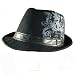 BURLAP STINGY BRIM SCREEN PRINT FEDORA HAT BLACK LARGE Image