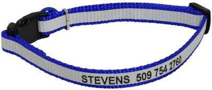Personalized Reflective Cat Collar. Safety Release Buckle. Adjustable Size